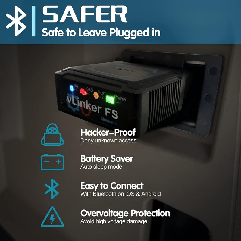 Vgate vLinker FS Bluetooth OBD2 Diagnostic Scan Tool, OBDII Car Code Reader for iOS, Android & Windows - Image 3